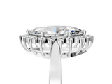 White gold Marquise Cut Diamond Halo Ring with Round Brilliant Halo and Solitaire Band_119