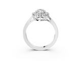 White gold Marquise Cut Diamond Halo Ring with Round Brilliant Halo and Solitaire Band_119
