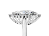 White gold Marquise Cut Diamond Halo Ring with Solitaire Band and Prong Setting_88