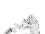 White gold Marquise Cut Diamond Halo Ring with Vintage Split Shank and Four-Prong Setting_61