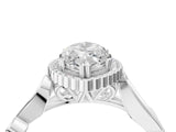 White gold Marquise Cut Diamond Halo Ring with Vintage Split Shank and Four-Prong Setting_65