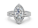 White gold Marquise Cut Diamond Halo Split Shank Engagement Ring_40