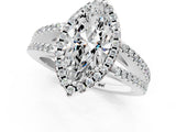 White gold Marquise Cut Diamond Halo Split Shank Engagement Ring_41