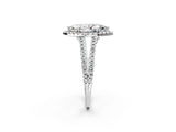 White gold Marquise Cut Diamond Halo Split Shank Engagement Ring_42