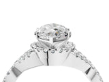 White gold Marquise Cut Diamond  Halo Twist Band Solitaire Prong Setting Ring_125