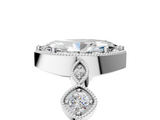 White gold Marquise Cut Diamond Milgrain Marquise Band with Prong Setting_10