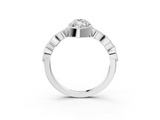 White gold Marquise Cut Diamond Milgrain Marquise Band with Prong Setting_8