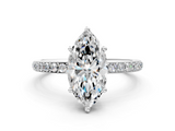 White gold Marquise Cut Diamond Pavé Band Ring with Four-Prong Setting_55