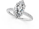 White gold Marquise Cut Diamond Pavé Band Ring with Four-Prong Setting_56