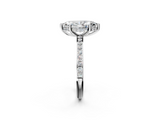 White gold Marquise Cut Diamond Pavé Band Ring with Four-Prong Setting_57