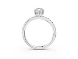 White gold Marquise Cut Diamond Pavé Band Ring with Four-Prong Setting_58