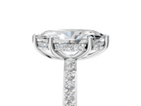 White gold Marquise Cut Diamond Pavé Band Ring with Four-Prong Setting_60