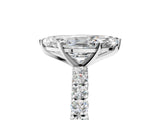 White gold Marquise Cut Diamond Pavé Band Solitaire Ring with Prong Setting_103