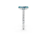 White gold Marquise Cut Diamond Pavé Band Solitaire Ring with Prong Setting_2