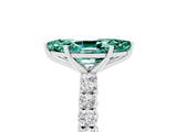 White gold Marquise Cut Diamond Pavé Band Solitaire Ring with Prong Setting_5