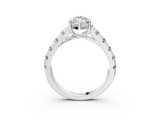 White gold Marquise Cut Diamond Pavé Band Solitaire with Four-Prong Setting_38