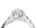 White gold Marquise Cut Diamond Pavé Band Solitaire with Four-Prong Setting_39
