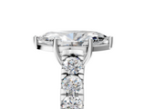 White gold Marquise Cut Diamond Pavé Band Solitaire with Four-Prong Setting_40