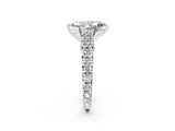 White gold Marquise Cut Diamond Pavé Band Solitaire with Four-Prong Setting_49