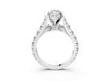 White gold Marquise Cut Diamond Pavé Band Solitaire with Four-Prong Setting_50