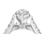 White gold Marquise Cut Diamond Pavé Band Solitaire with Four-Prong Setting_51
