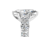 White gold Marquise Cut Diamond Pavé Band Solitaire with Four-Prong Setting_52