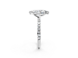 White gold Marquise Cut Diamond Pavé Band Solitaire with Four-Prong Setting_5