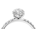 White gold Marquise Cut Diamond Pavé Band Solitaire with Four-Prong Setting_7