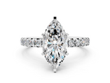 White gold Marquise Cut Diamond Pavé Band with Four-Prong Setting_75
