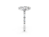 White gold Marquise Cut Diamond Pavé Band with Six-Prong Setting_2