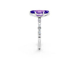White gold Marquise Cut Diamond Pavé Band with Six-Prong Setting_2