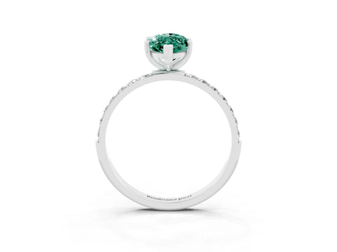White gold Marquise Cut Diamond Pavé Band with Six-Prong Setting_3