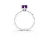 White gold Marquise Cut Diamond Pavé Band with Six-Prong Setting_3