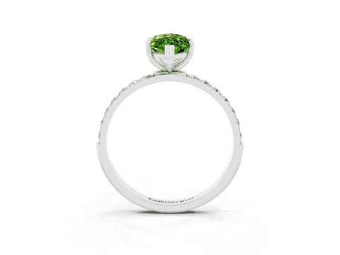 White gold Marquise Cut Diamond Pavé Band with Six-Prong Setting_3