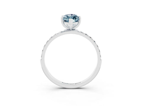 White gold Marquise Cut Diamond Pavé Band with Six-Prong Setting_3