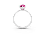 White gold Marquise Cut Diamond Pavé Band with Six-Prong Setting_3