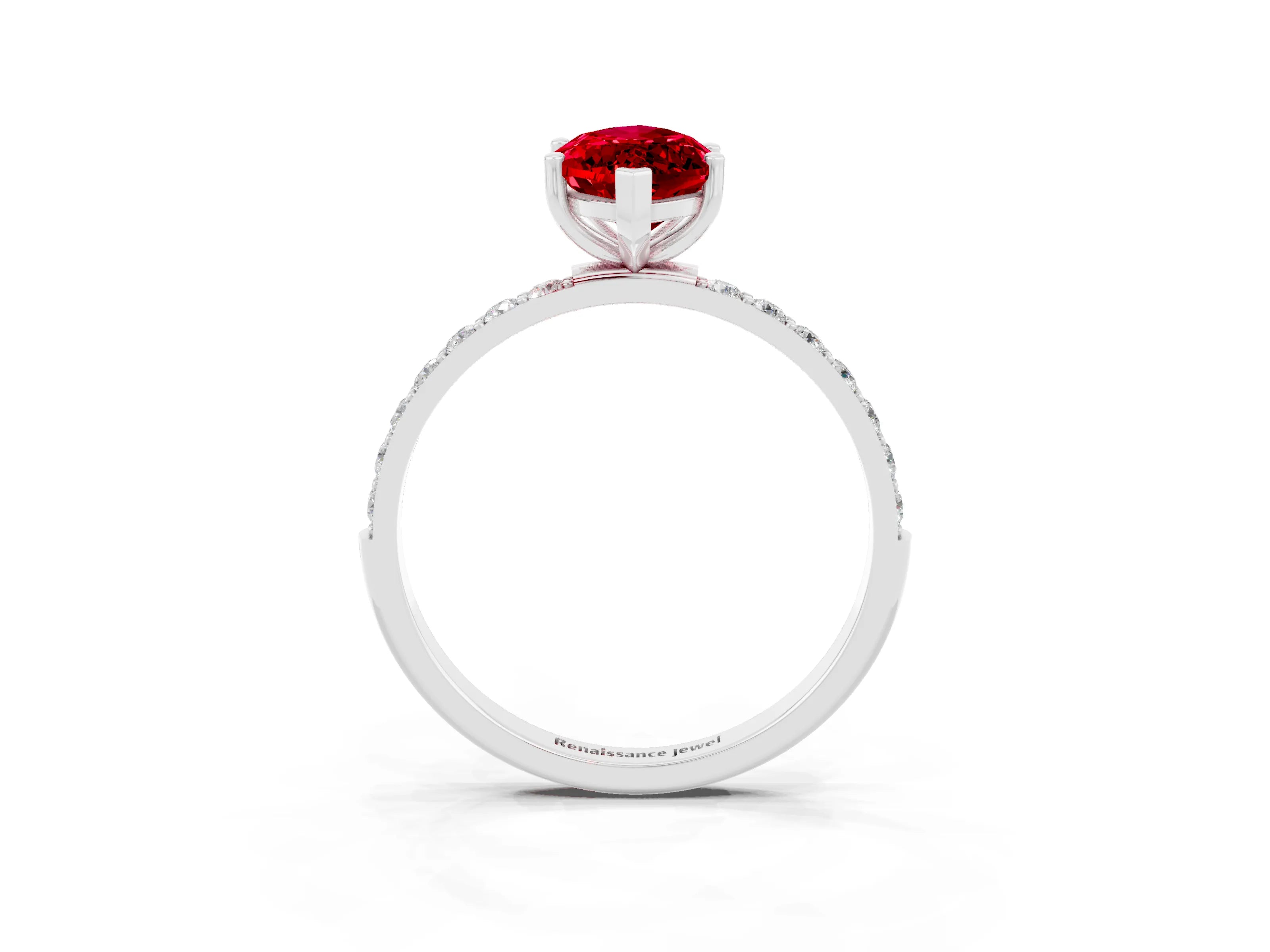 White gold Marquise Cut Diamond Pavé Band with Six-Prong Setting_3