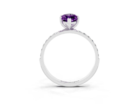 White gold Marquise Cut Diamond Pavé Band with Six-Prong Setting_3