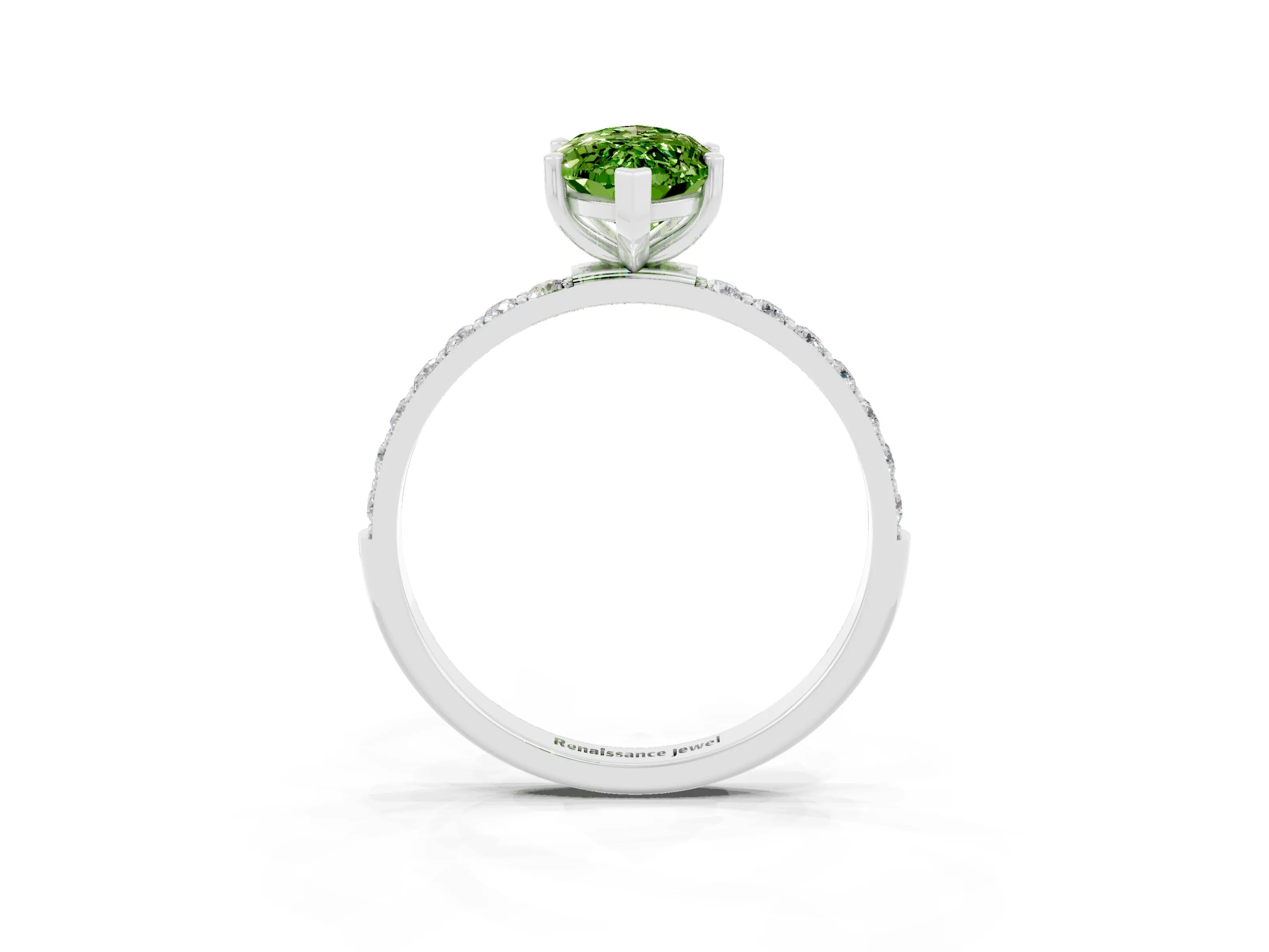 White gold Marquise Cut Diamond Pavé Band with Six-Prong Setting_3