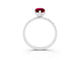 White gold Marquise Cut Diamond Pavé Band with Six-Prong Setting_3
