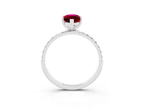 White gold Marquise Cut Diamond Pavé Band with Six-Prong Setting_3
