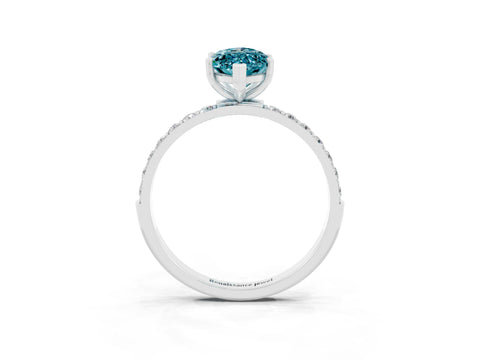 White gold Marquise Cut Diamond Pavé Band with Six-Prong Setting_3