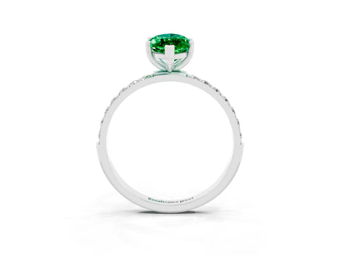White gold Marquise Cut Diamond Pavé Band with Six-Prong Setting_3