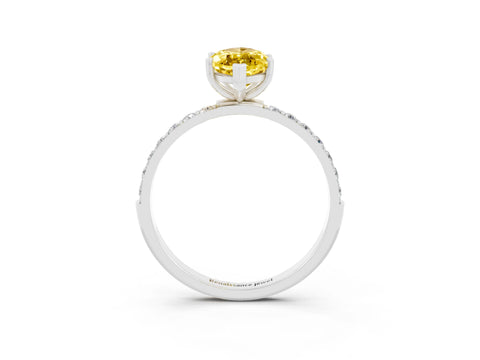 White gold Marquise Cut Diamond Pavé Band with Six-Prong Setting_3