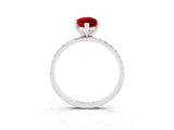 White gold Marquise Cut Diamond Pavé Band with Six-Prong Setting_3