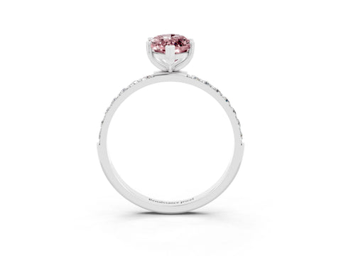 White gold Marquise Cut Diamond Pavé Band with Six-Prong Setting_3