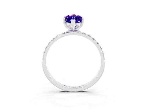 White gold Marquise Cut Diamond Pavé Band with Six-Prong Setting_3