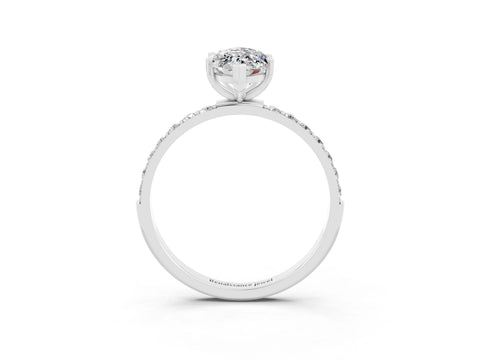 White gold Marquise Cut Diamond Pavé Band with Six-Prong Setting_3