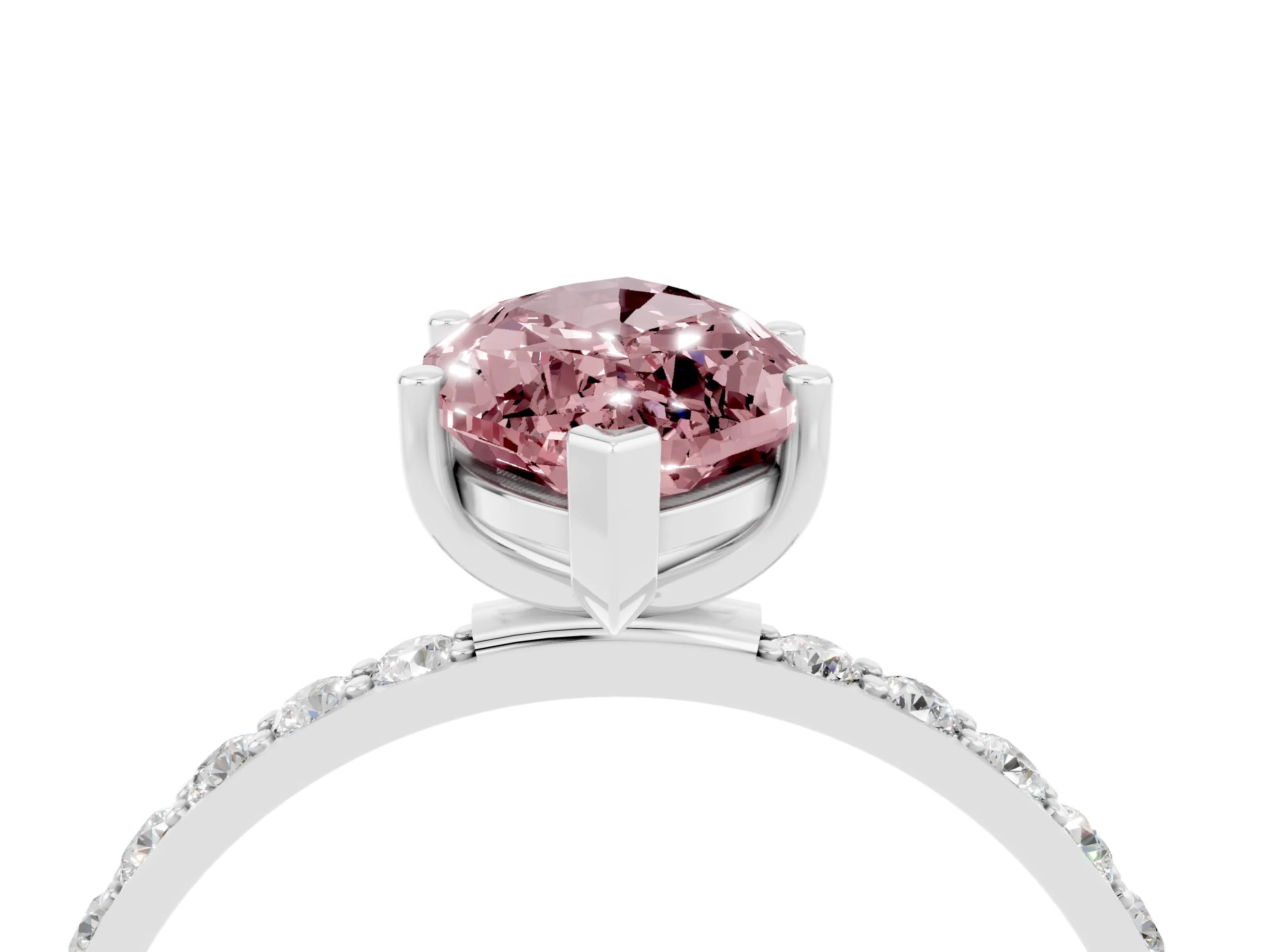 White gold Marquise Cut Diamond Pavé Band with Six-Prong Setting_4