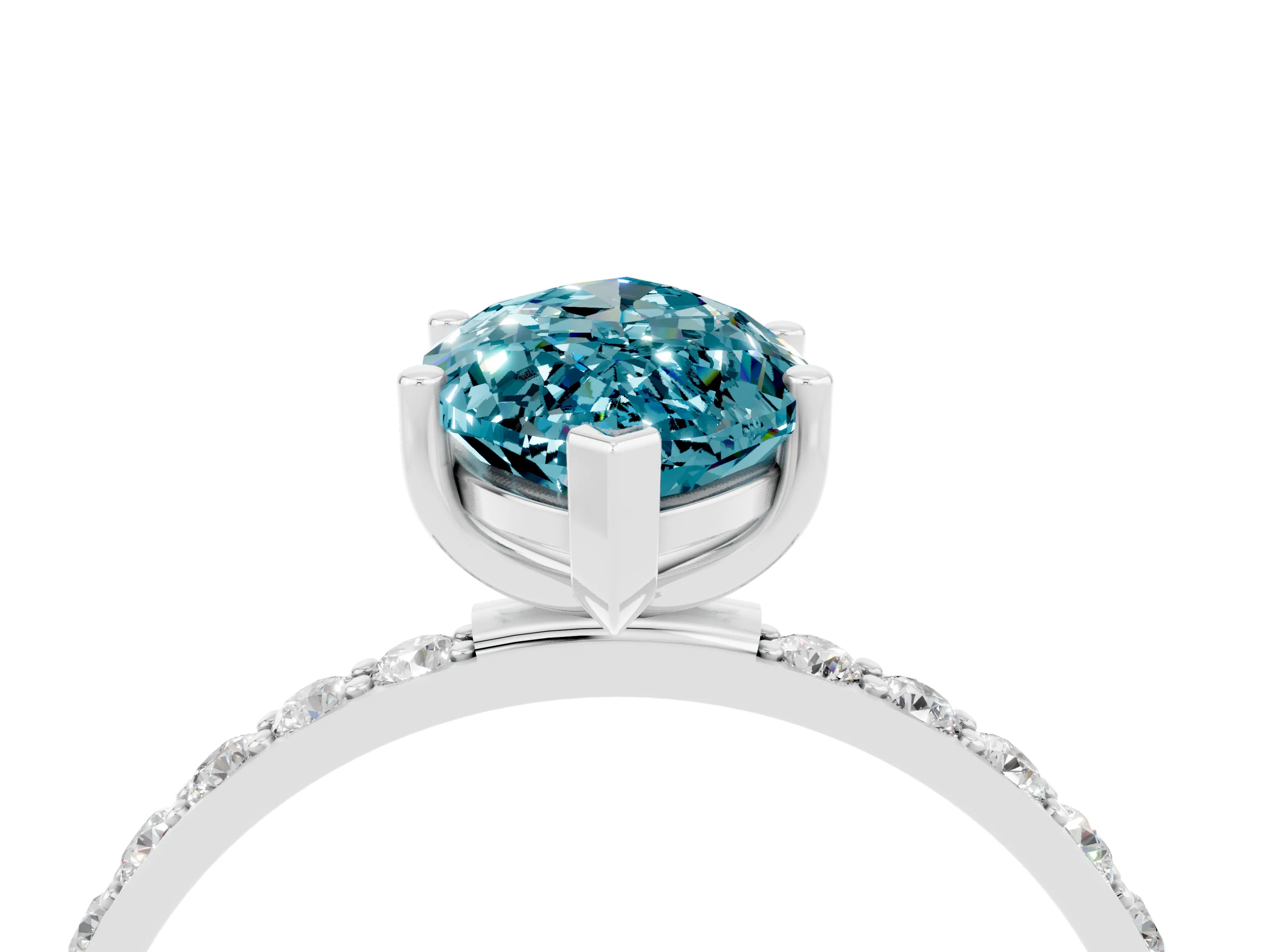 White gold Marquise Cut Diamond Pavé Band with Six-Prong Setting_4